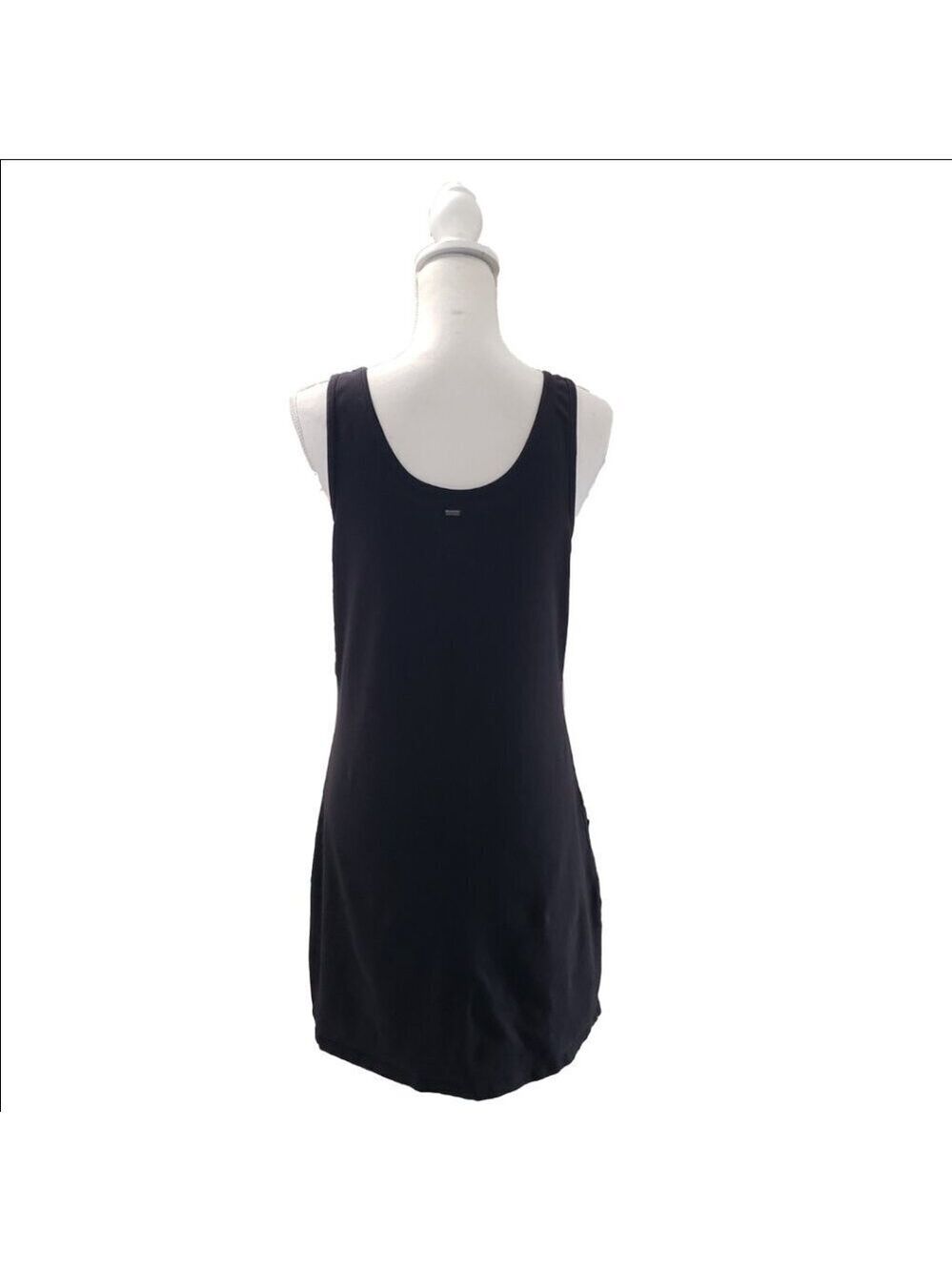 PINK Victoria’s Secret Y2K Bodycon Dress Black Zip Front Cotton Stretch L - Picture 5 of 15